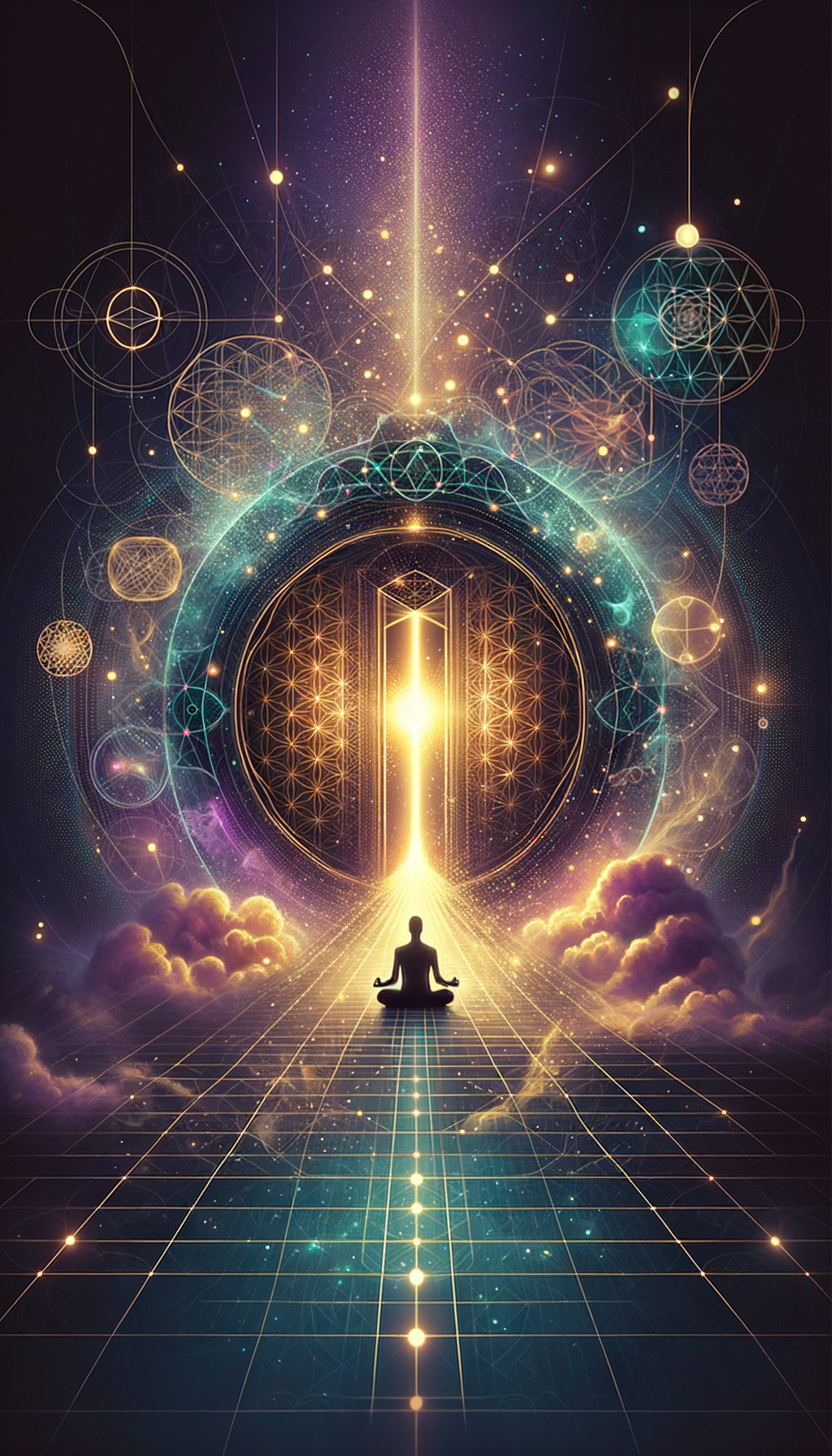 Being in the Present Moment — Ethereal meditation illustration